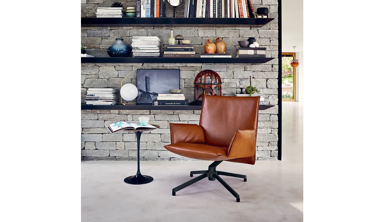 Poltroncina in pelle Pilot Chair di Knoll