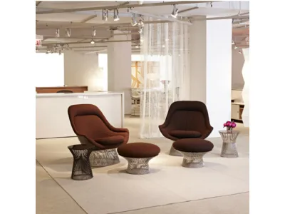 Poltrona in tessuto Platner Easy Chair and Ottoman di Knoll