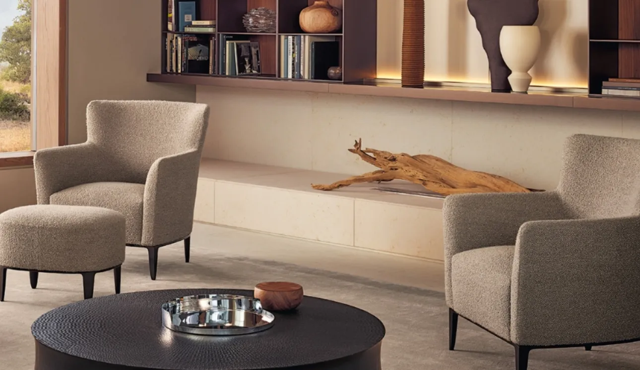 Poltroncina Gentleman Relax in tessuto di Poliform