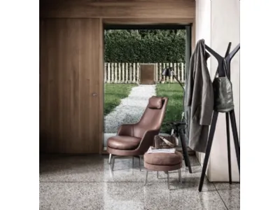 Poltrona in pelle imbottita Guscioalto Soft di Flexform