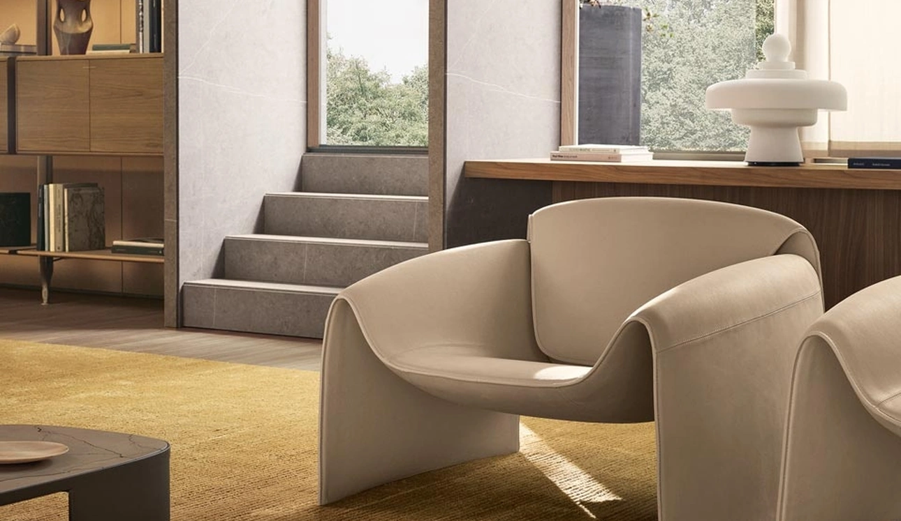 Poltrona di design in pelle Le Club di Poliform