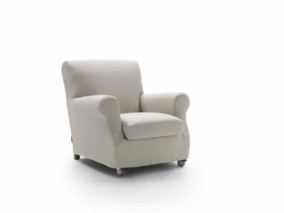 Poltroncina su ruote dal design classico in tessuto imbottito Nonnamaria di Flexform
