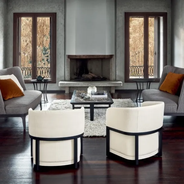 Divano lineare in tessuto Dragonfly di Flexform
