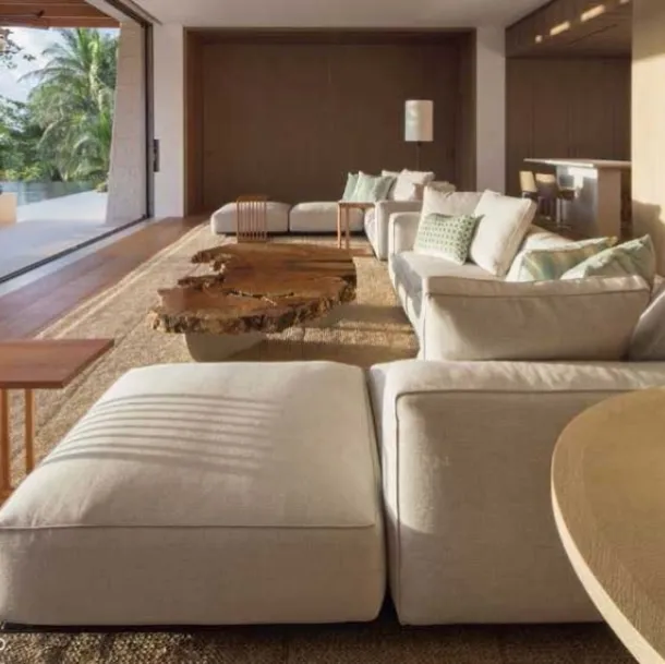 Divano componibile modulabile in tessuto con penisola Grandemare di Flexform
