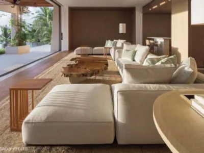 Divano componibile modulabile in tessuto con penisola Grandemare di Flexform