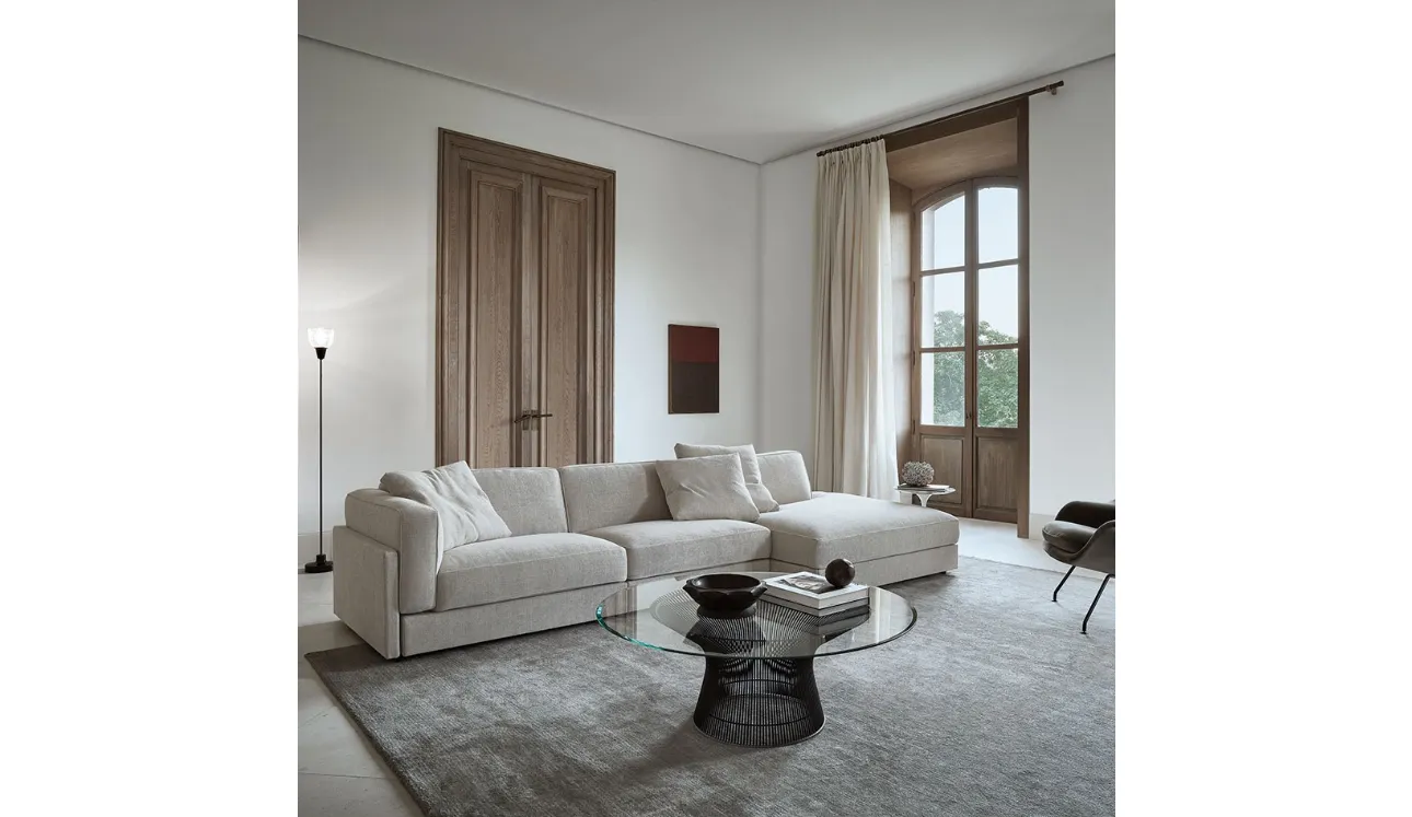 Divano in tessuto con penisola Gould Sofa di Knoll