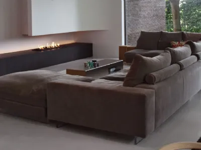 Divano angolare con penisola in tessuto Lightpiece di Flexform