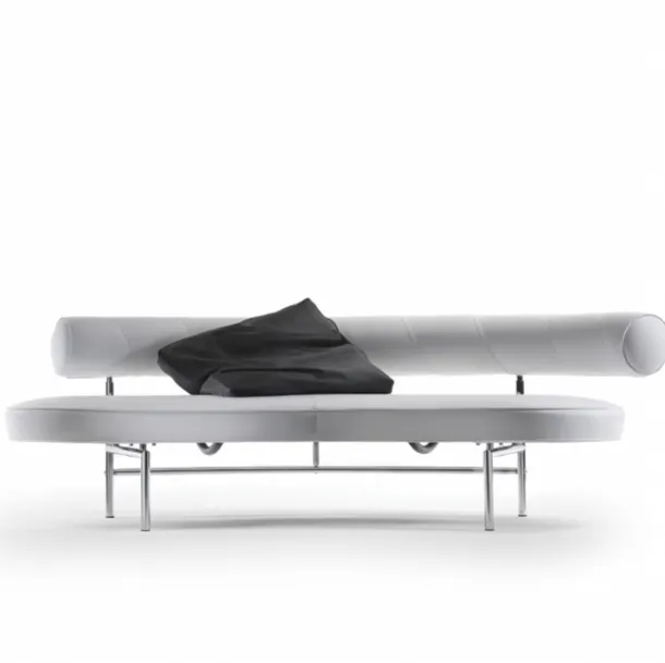 Divano lineare di design in pelle con struttura in metallo Max di Flexform