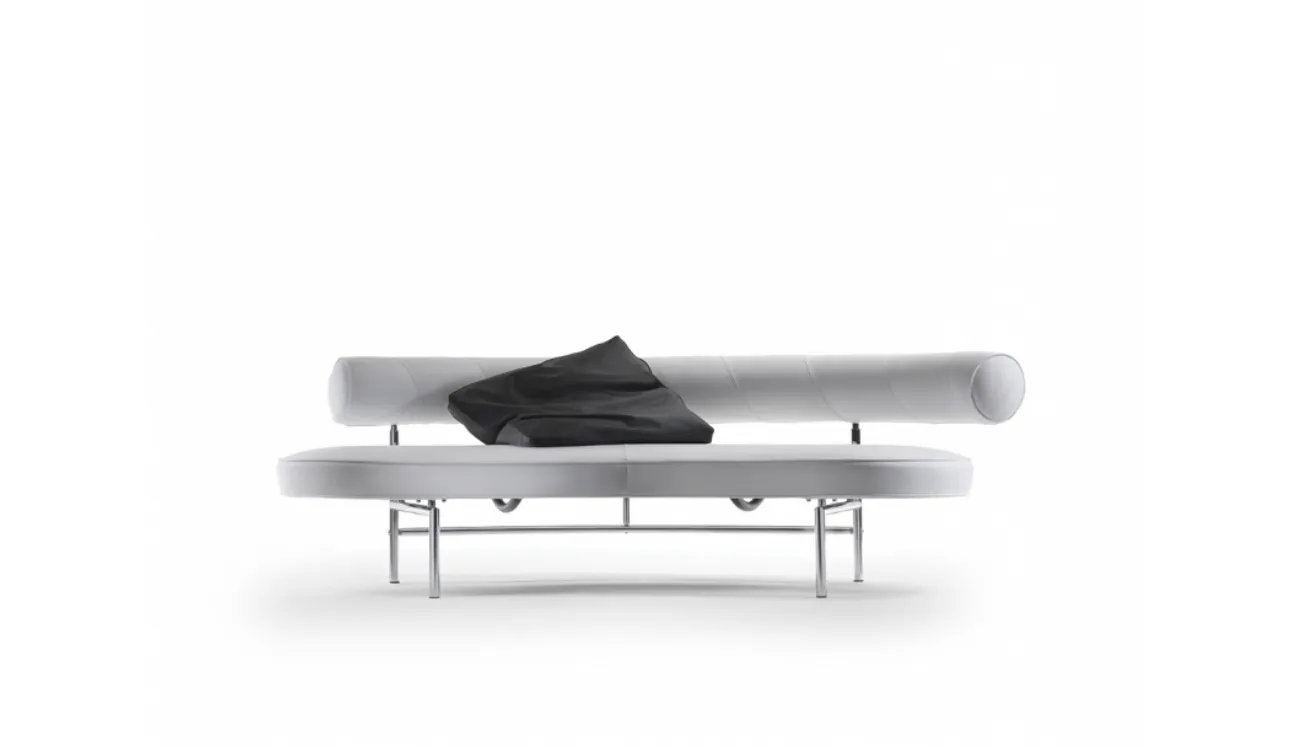 Divano lineare di design in pelle con struttura in metallo Max di Flexform