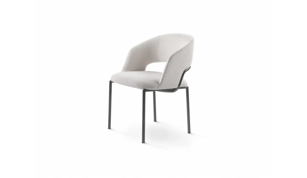 Sedia Alma in tessuto con base in alluminio di Flexform