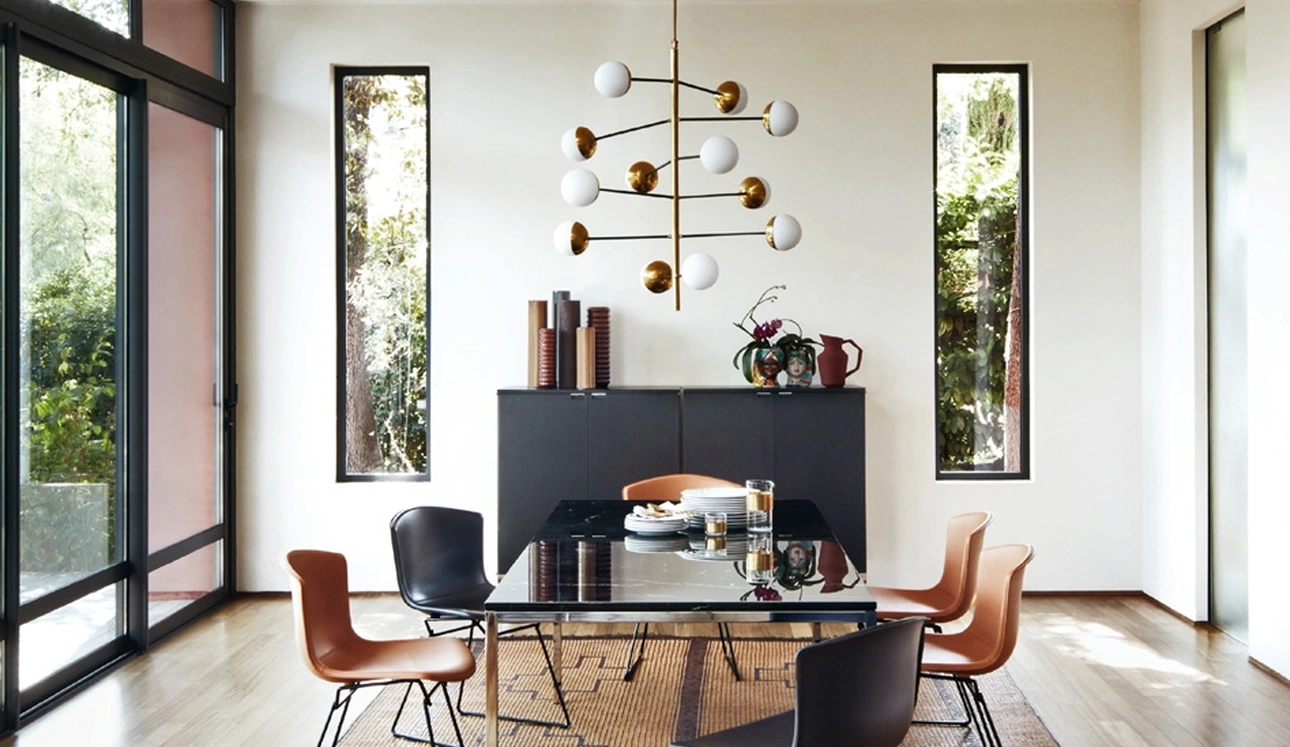 Sedia Bertoia Side Chair in pelle di Knoll