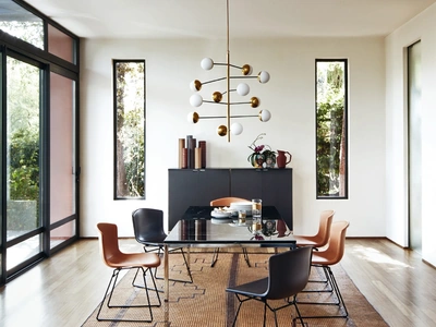 Sedia Bertoia Side Chair in pelle di Knoll
