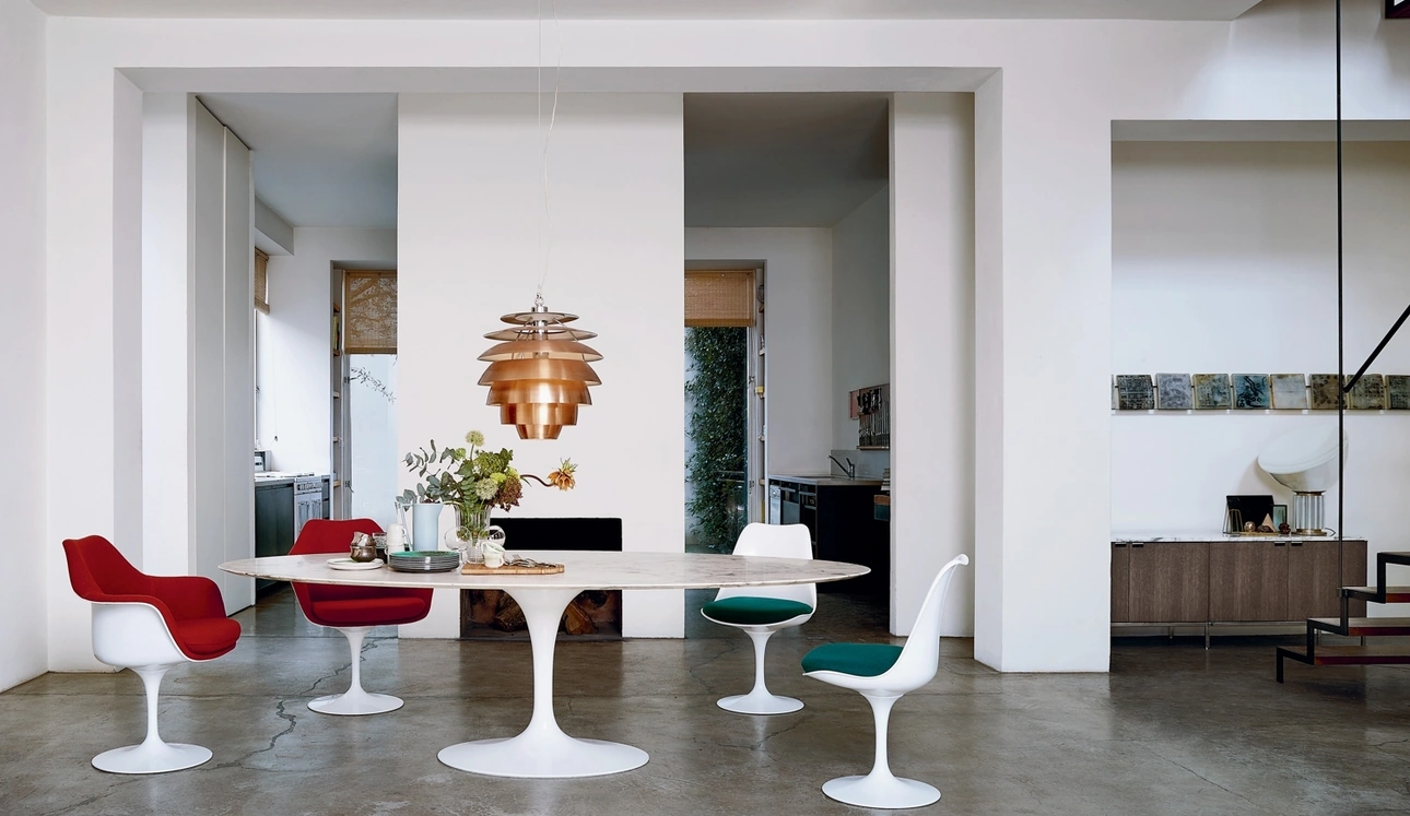 Sedia Tulip Chair in fibra di vetro di Knoll