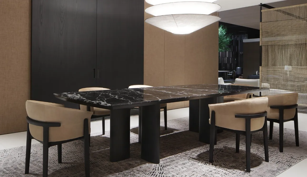 Sedia in pelle Leopold di Poliform