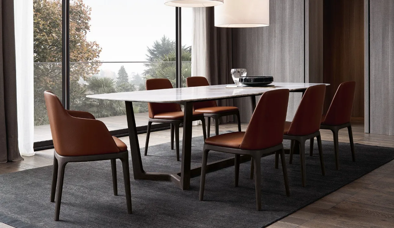 Tavolo Concorde con piano in marmo di Poliform
