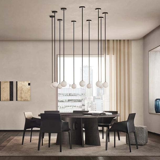 Tavolo rotondo con top in marmo Kensington di Poliform