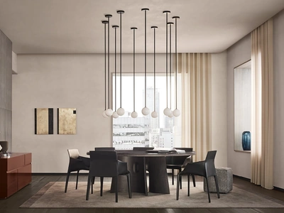 Tavolo rotondo con top in marmo Kensington di Poliform