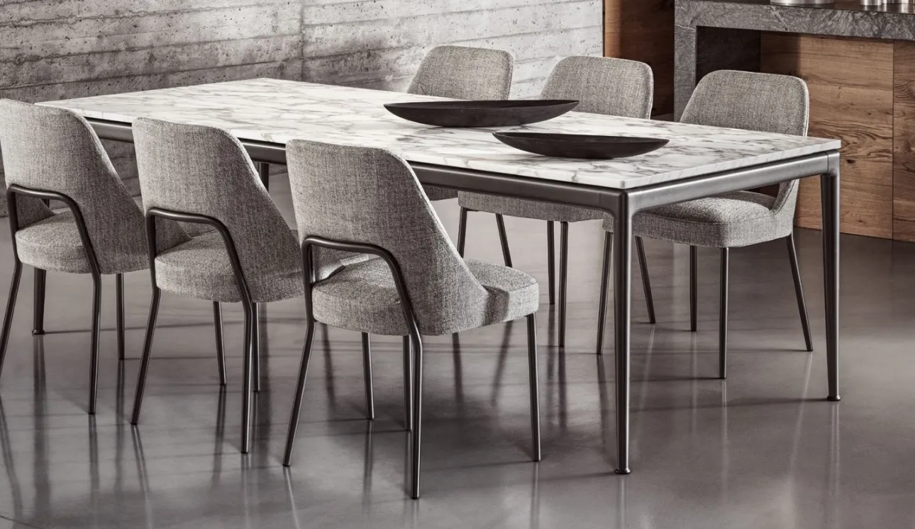 Tavolo in alluminio e marmo Pico di Flexform