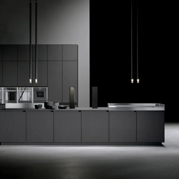 Cucina Design lineare in Fenix piombo AkB 08 01 di Arrital