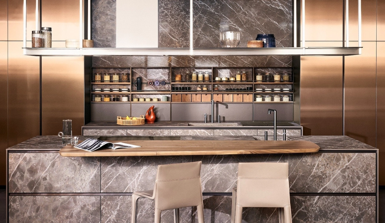 Cucina Design con isola Alea Pro di Poliform