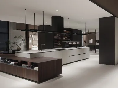 Cucina Design con isola Artex Pro di Poliform