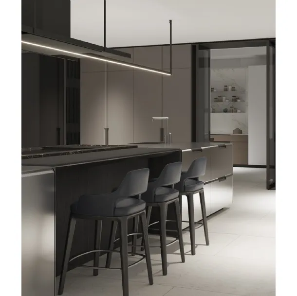 Cucina Design con isola Artex Pro 03 di Poliform