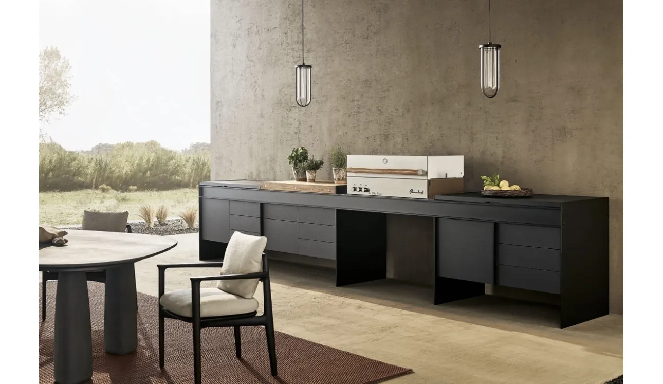 Cucina Design per esterno in acciaio e alluminio Land Kitchen di Poliform