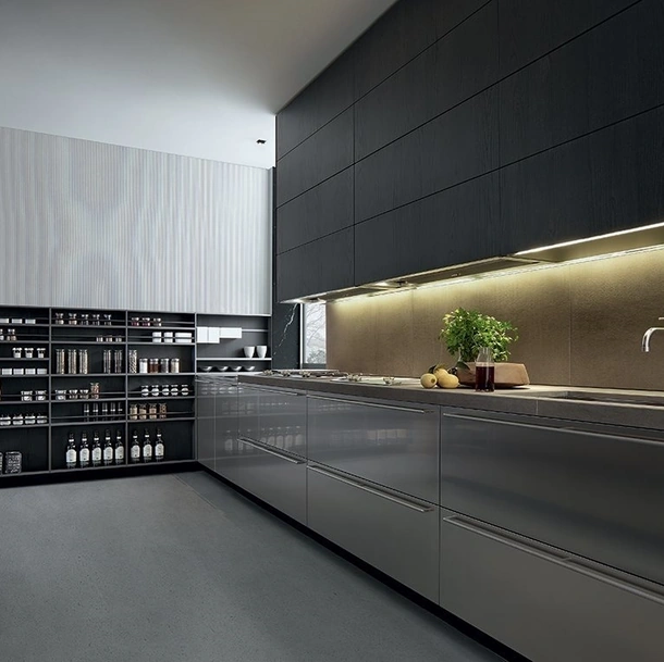 Cucina Design lineare My Planet in Acciaio di Poliform