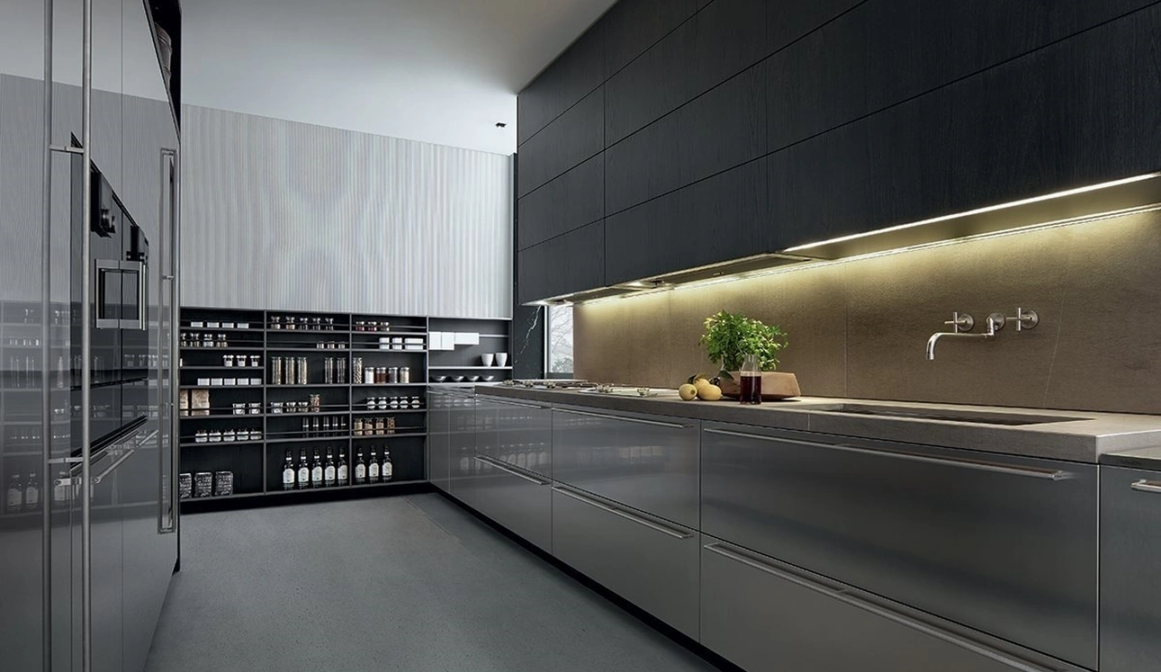 Cucina Design lineare My Planet in Acciaio di Poliform