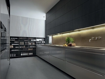 Cucina Design lineare My Planet in Acciaio di Poliform