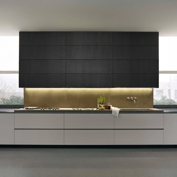 Cucina Design lineare My Planet in laccato e legno di Poliform