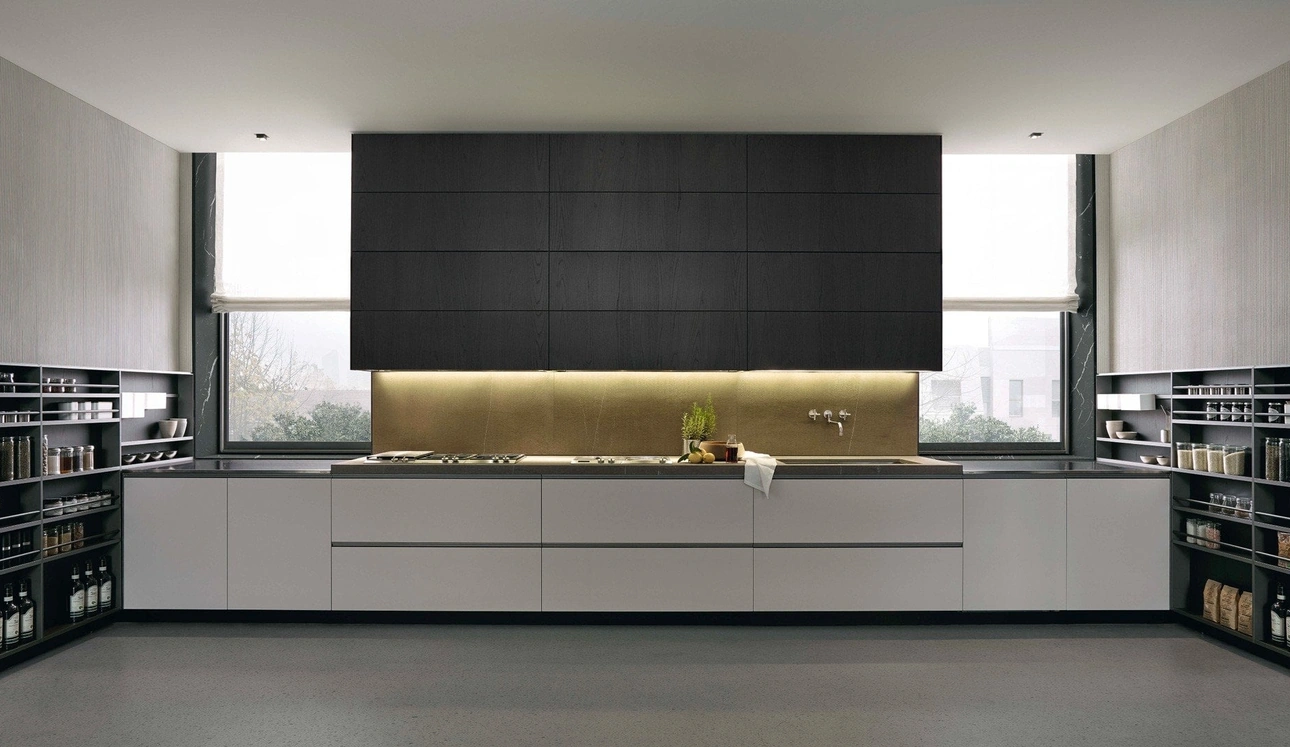 Cucina Design lineare My Planet in laccato e legno di Poliform