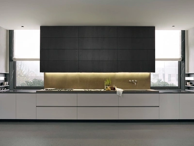 Cucina Design lineare My Planet in laccato e legno di Poliform