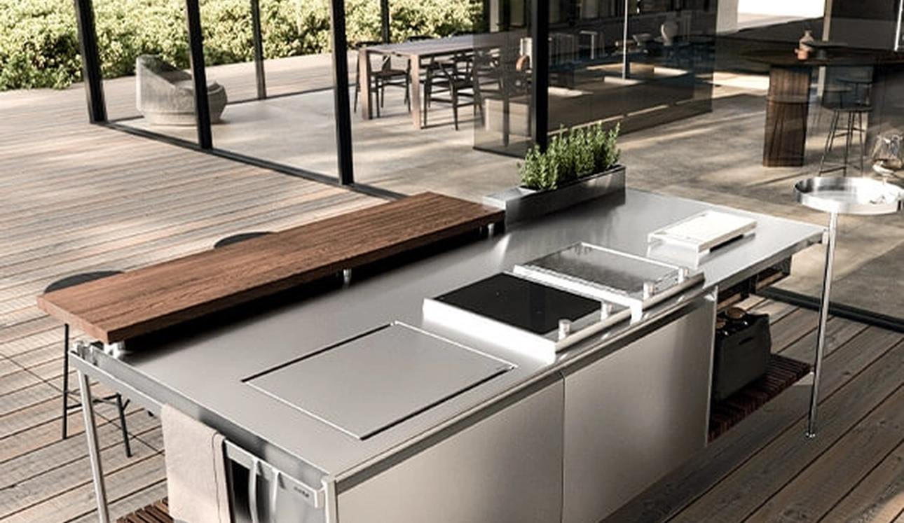 Cucina Design outdoor Solaria Isola Monoblocco di Arrital