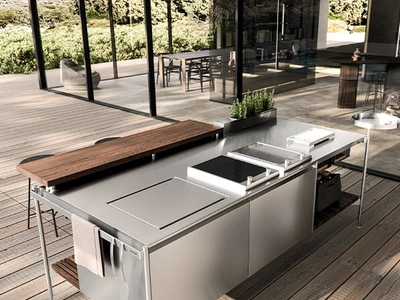 Cucina Design outdoor Solaria Isola Monoblocco di Arrital