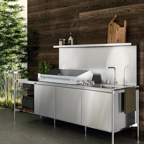 Cucina Design outdoor Solaria Lineare Monoblocco di Arrital