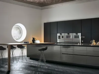 Cucina Design lineare Twelve 02 in acciaio di Poliform