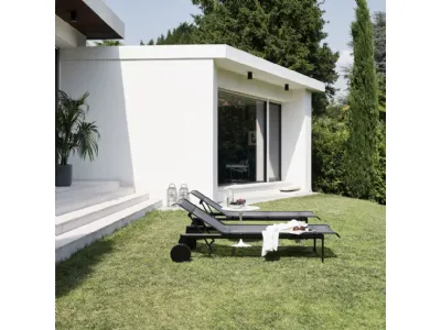 Sdraio da giardino 1966 Adjustable Chaise Lounge in Black di Knoll