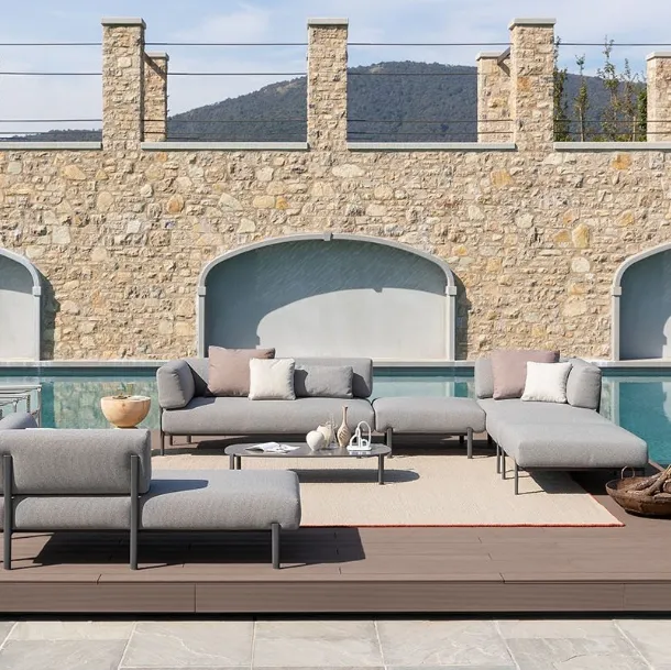 Divano da giardino modulabile Ten System Outdoor di Alias
