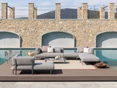 Divano da giardino modulabile Ten System Outdoor di Alias
