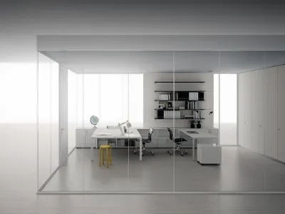 Parete divisoria in vetro trasparente Basic di Citterio Office