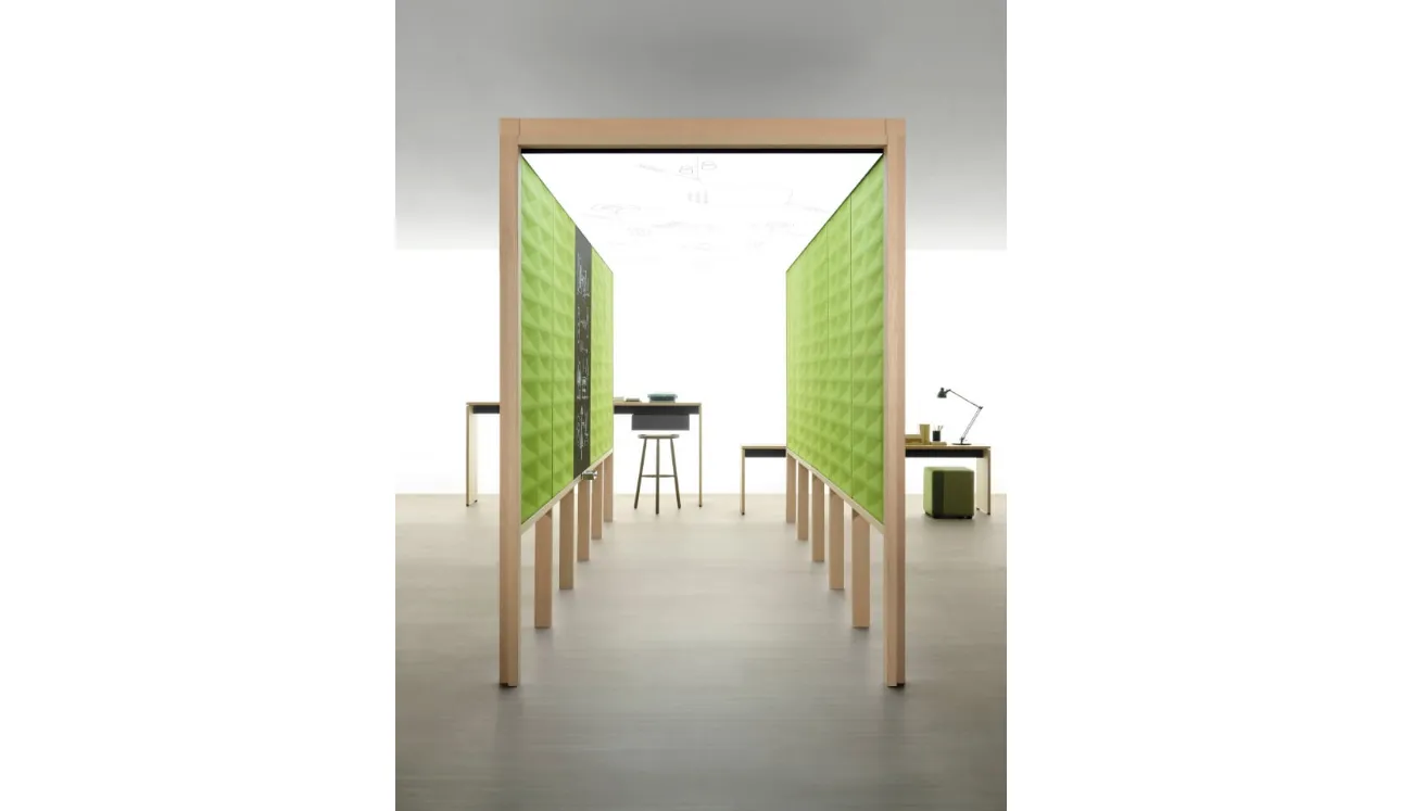 Parete divisoria in legno fonoassorbente per ufficio Phonewalk di Citterio Office
